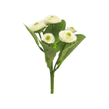 Fleur textile Bellis SUMIAN sur piquet, crème, 20cm