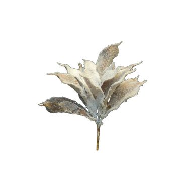 Agave pygmaea artificielle LUMIAO, enneigée, crème-beige, 35cm