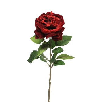 Rose en velours YUFAN, rouge, 60cm