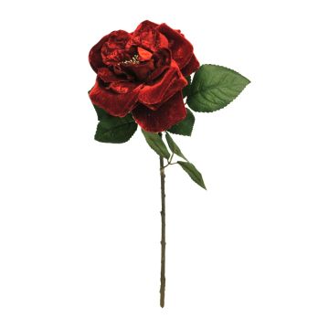 Rose en velours YUFAN, rouge, 45cm