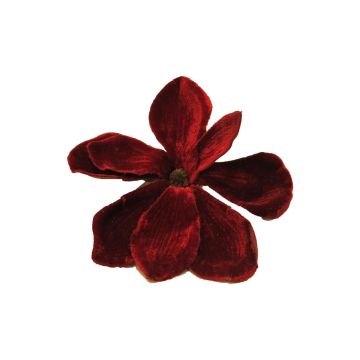 Fleur de magnolia en velours YUNFAN, rouge bourgogne