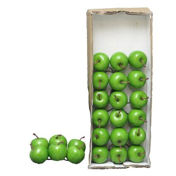 Pommes artificielles YANWEN, 24 pièces, vert clair brillant, Ø3,5cm