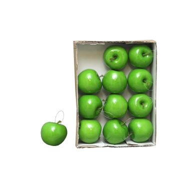 Pommes artificielles WENHENG, 12 pièces, vert clair brillant, Ø6,5cm