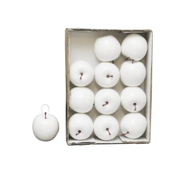 Pommes artificielles WENHENG, 12 pièces, blanc brillant, Ø8cm