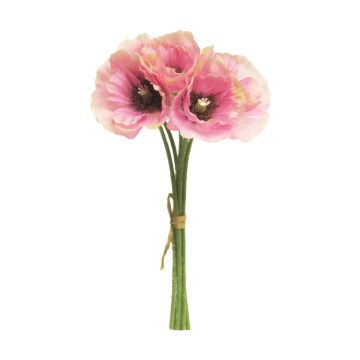 Bouquet de coquelicots artificiels XIONG, rose-crème, 30cm