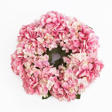 Couronne d'hortensias artificielle MEJA, rose, Ø35cm