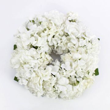 Couronne d'hortensias artificielle MEJA, crème-blanc, Ø35cm