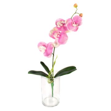Orchidée en tissu MADOU sur piquet, rose, 40cm, Ø8-9cm