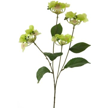Fleur en tissu Hortensia PINNIAN, vert-jaune, 70cm