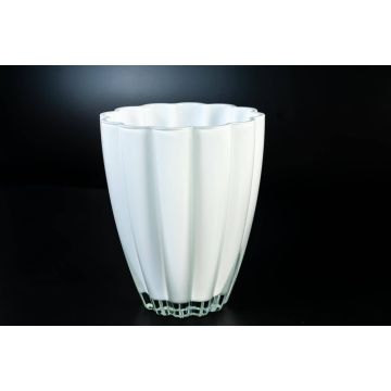 Vase à fleurs en verre BEA, blanc, 17cm, Ø14cm