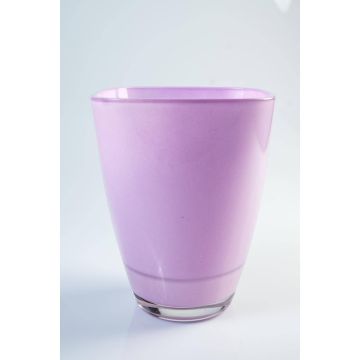 Vase à fleurs lilas YULE, carré, en verre, 17x13x13cm