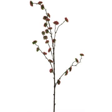 Branche artificielle Hamamélis DEYONG avec fleurs, rouge-vert, 90cm
