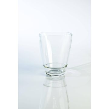 Vase transparent YULE, carré, en verre, 17x13x13cm