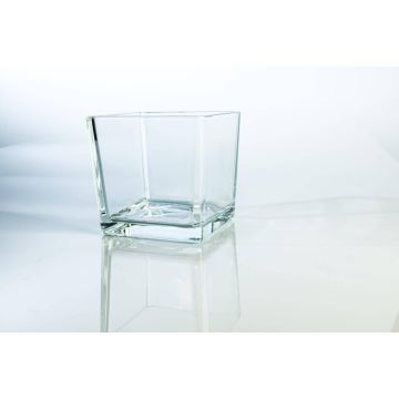 Pot de fleurs en verre KIM AIR, transparent, 13x13x12,5cm