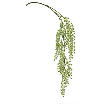 Branche artificielle Mimosa CHENWU, fleurs, blanc-vert, 75cm