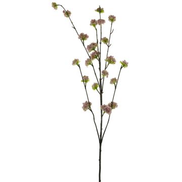 Branche décorative de pêcher QIAOMEI, fleurs, rose-vert, 100cm