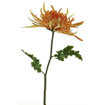Fleur décorative Chrysanthème YASULI, orange-jaune, 70cm