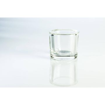Petit bougeoir JOHN AIR, verre, transparent, 5,5cm, Ø6,5cm