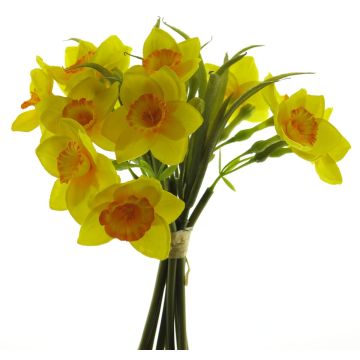 Bouquet de jonquilles artificielles MUFAN, jaune-orange, 25cm