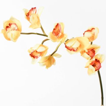 Tige d'orchidée Cymbidium artificielle OKSANA, jaune, 80cm, Ø6,5cm