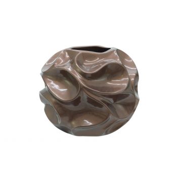 Vase / Pot design VEGA, marron, 32cm, Ø42cm