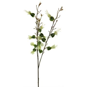 Branche fleurie artificielle Cœur de Marie YANRAN, blanc-vert, 80cm