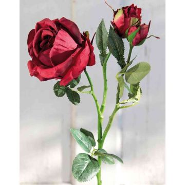 Rose en tissu SOLERA, rouge, 50cm, Ø9cm