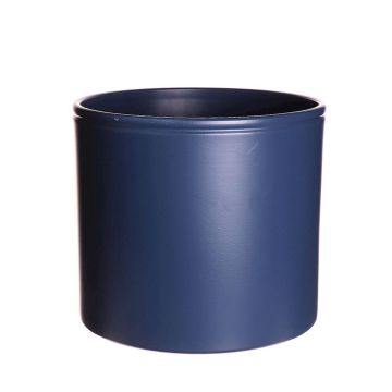 Cache-pot ALCHIBA en céramique, bleu indigo mat, 25,7cm, Ø27,8cm