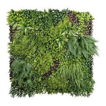 Tapis de plantes artificielles / haie MAIKAI, crossdoor, vert-rouge, 100x100cm