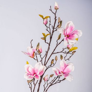 Magnolia synthétique LILO, fuchsia-blanc, 110cm, Ø5-9cm