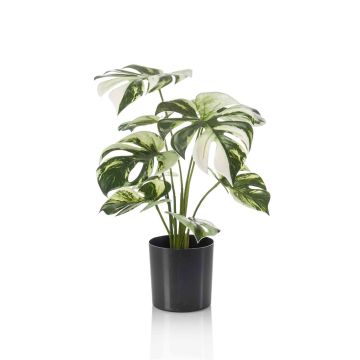 Philodendron Monstera Deliciosa artificiel ZAINE, vert-blanc, 40cm