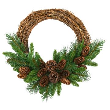 Couronne de sapin artificielle ALFRED, vert, Ø40cm