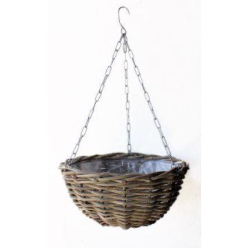 Panier à plantes suspendu en rotin RAZA, brun, 12/50cm, Ø40cm