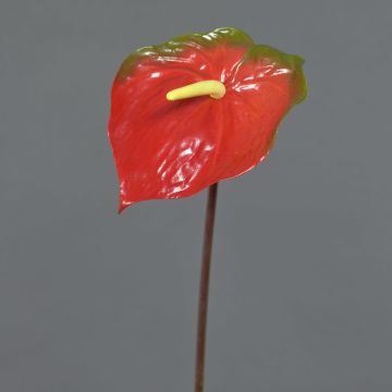 Faux Anthurium MOIRA, jaune-rouge, 75cm, 13x20cm