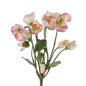 Roses de Noël artificielles HALLA, 6 fleurs, rose clair, 30cm