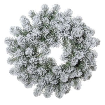 Couronne décorative Sapin FRANKLIN, enneigé, blanc-vert, Ø50cm