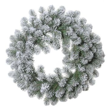 Couronne décorative Sapin FRANKLIN, enneigé, blanc-vert, Ø60cm