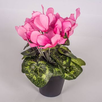 Cyclamen artificiel HEIDI, pot décoratif, rose, 25cm, Ø5-8cm