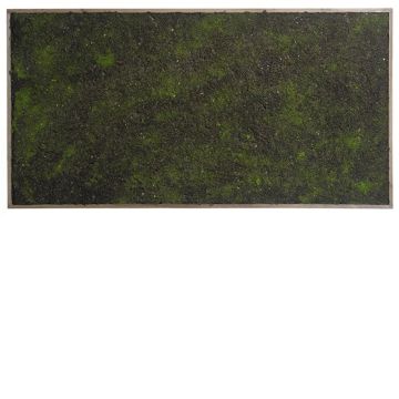 Haie décorative / Tapis de mousse dans un cadre HONAM, brun-vert, 100x50cm