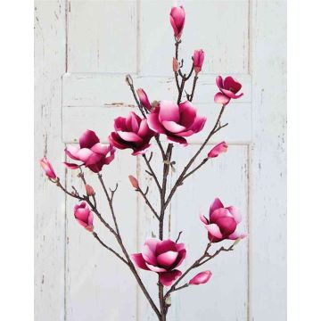 Branche de magnolia artificielle YONA, rose-rose fuchsia, 130cm