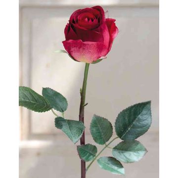 Rose artificielle SAPINA, rouge-vert, 60cm, Ø6cm