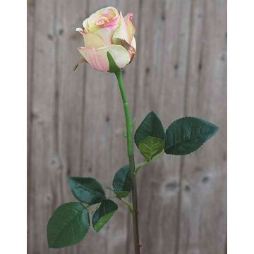 Rose artificielle SAPINA, jaune-rose, 60cm, Ø6cm