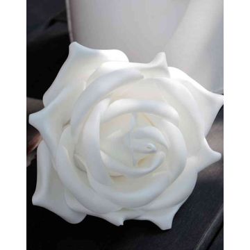 Rose décorative REGINE, blanc, 30cm, Ø16cm