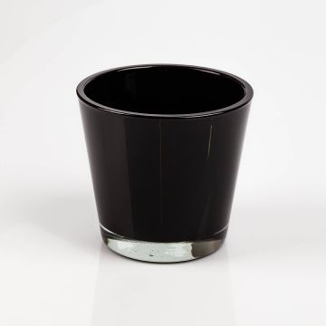 Cache-pot en verre RANA, noir, 13cm, Ø14cm