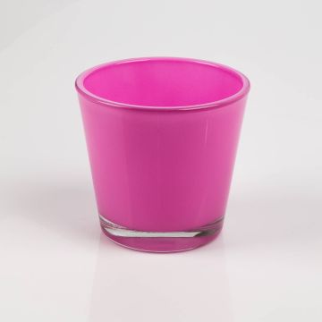 Cache-pot en verre RANA, rose, 13cm, Ø14cm