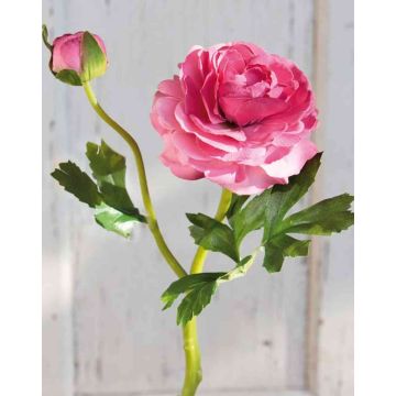 Renoncule artificielle KALEA, rose fuchsia, 35cm, Ø9cm