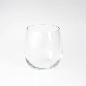 Porte-bougie en verre EMMY, transparent, 15cm, Ø11,5cm