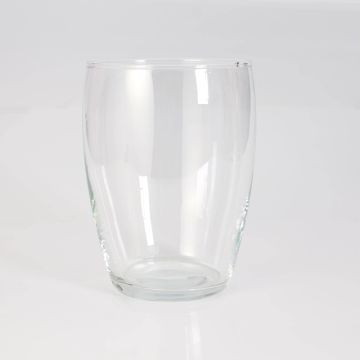 Vase décoratif en verre HENRY, bombé, transparent, 19cm, Ø13,5cm