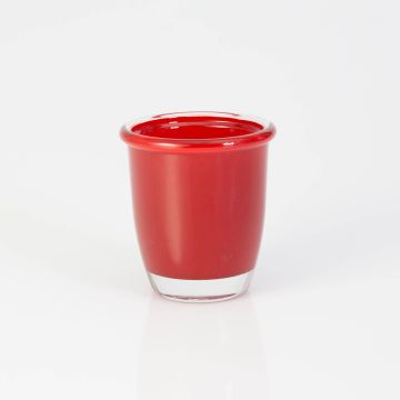 Cache-pot en verre FYNN, rouge, 8cm, Ø7,5cm