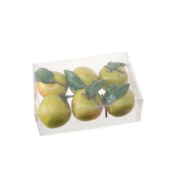 Fruit artificiel Pomme UNARA, 6 pièces, vert-rouge, 6cm, Ø6cm